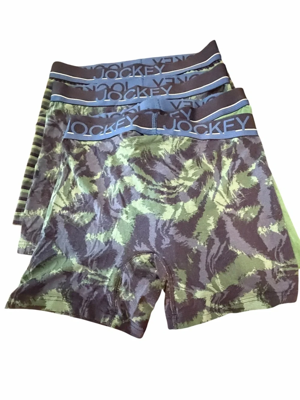 Jockey Men's True‎ Style Boxer Briefs 4” Trunk Cotton Blend 4 Pack MED Colorful